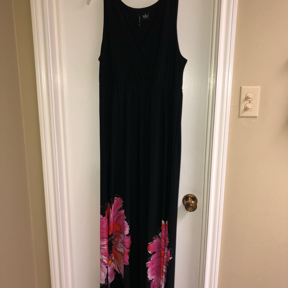 Black maxi dress with flowers